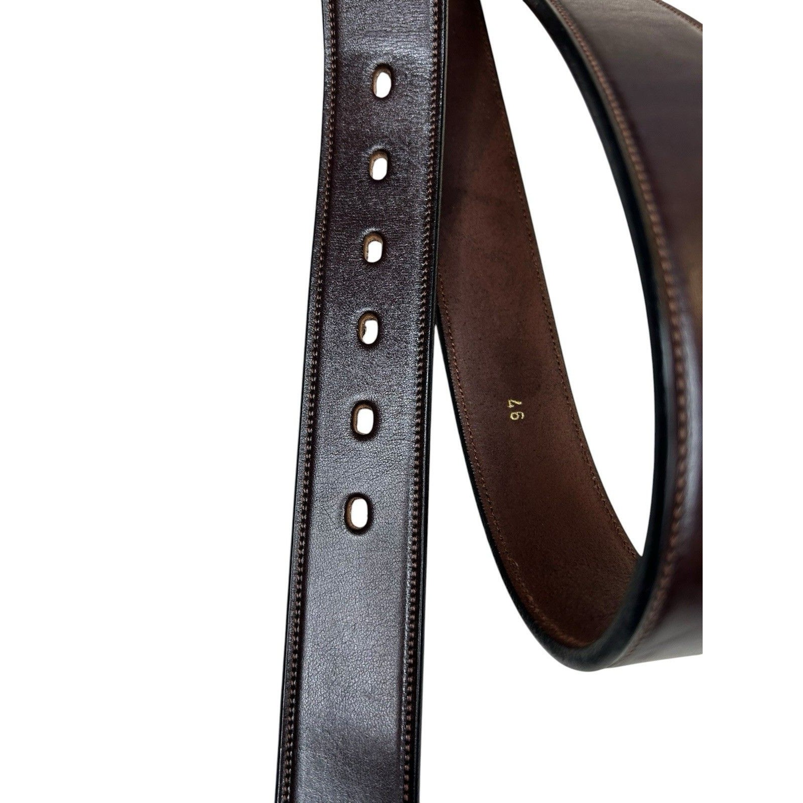 Hanks Belts The Canyon Men’s 46 Genuine Full Grain English Bridle Leather Brown — image 6 of 8